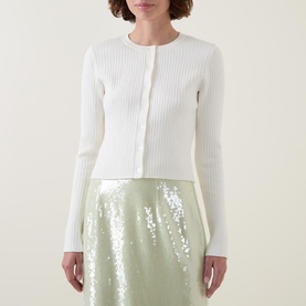 Joanne Ribbed-Knit Cardigan