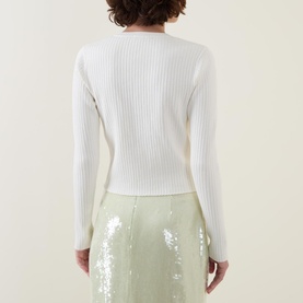 Joanne Ribbed-Knit Cardigan