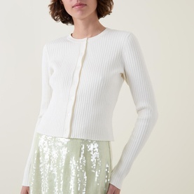 Joanne Ribbed-Knit Cardigan