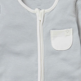 Clever Zip Striped Logo Sleepsuit