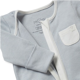 Clever Zip Striped Logo Sleepsuit