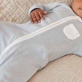 Clever Zip Striped Logo Sleepsuit