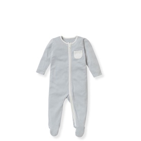Clever Zip Striped Logo Sleepsuit