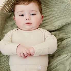 Ribbed Logo Bodysuit