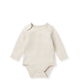 Ribbed Logo Bodysuit