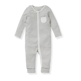 Clever Zip Striped Logo Sleepsuit