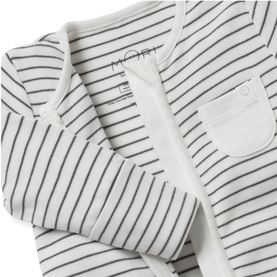 Clever Zip Striped Logo Sleepsuit