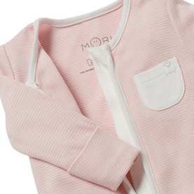 Clever Zip Striped Logo Sleepsuit