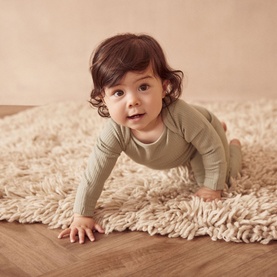 Ribbed Logo Bodysuit