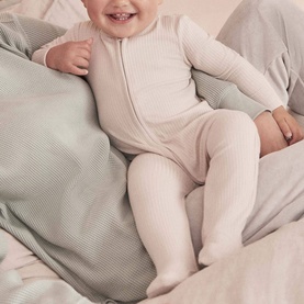 Clever Zip Ribbed Sleepsuit