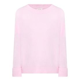 American Vintage Vitow Oversized Sweater in Dragee Chine, boat neck, roll-up cuffs, ribbed trims, long sleeves