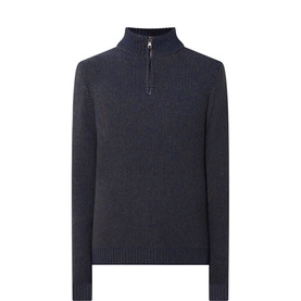 Seed-Stitch Half-Zip Sweater