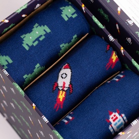 Outer Space Bamboo Socks Three-Pack Gift Set