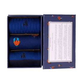 Hot Air Balloon Bamboo Socks Three-Pack Gift Set