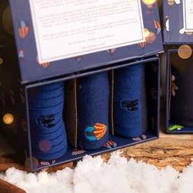 Hot Air Balloon Bamboo Socks Three-Pack Gift Set