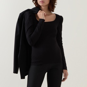 Aminata Gathered-Shoulder Top