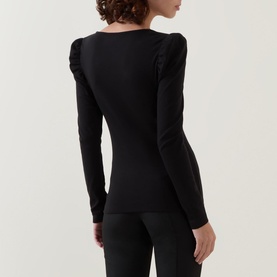Aminata Gathered-Shoulder Top