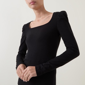 Aminata Gathered-Shoulder Top