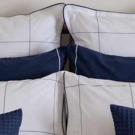300 Thread Count Navy Windowpane Duvet Set