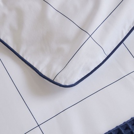 300 Thread Count Navy Windowpane Duvet Set