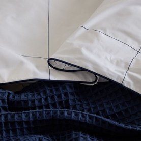 300 Thread Count Navy Windowpane Duvet Set