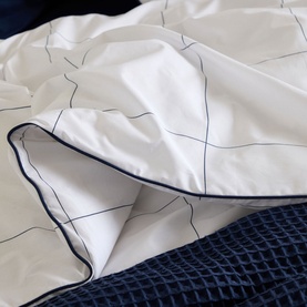 300 Thread Count Navy Windowpane Duvet Set