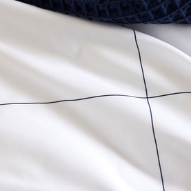 300 Thread Count Navy Windowpane Duvet Set