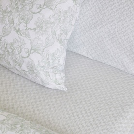 300 Thread Count Green Trellis Fitted Sheet