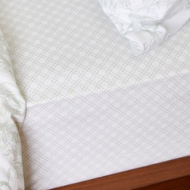 300 Thread Count Green Trellis Fitted Sheet