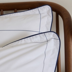 300 Thread Count Navy Windowpane Oxford Square Pillowcase