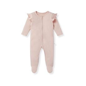 Clever Zip Ribbed Frill Sleepsuit
