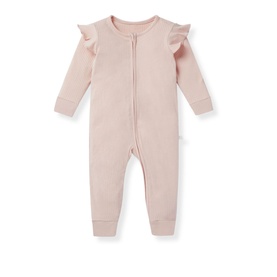 Clever Zip Ribbed Frill Sleepsuit