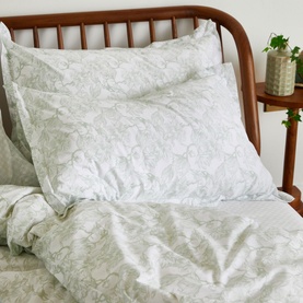 300 Thread Count Sage Magnolia Oxford Pillowcase