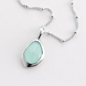 Aqua Chalcedony Stepping Stone Necklace
