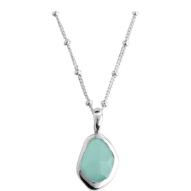 Aqua Chalcedony Stepping Stone Necklace