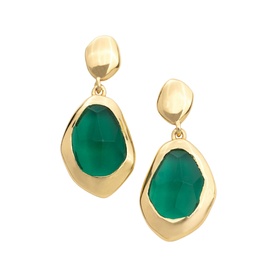 Green Tourmaline Large Stepping Stone Earrings