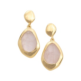 Rose Quartz Large Stepping Stone Earrings