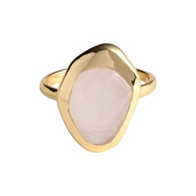 Rose Quartz Stepping Stone Ring