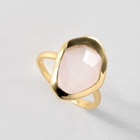 Rose Quartz Stepping Stone Ring