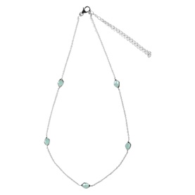 Aqua Chalcedony Stepping Stone Necklace