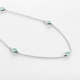 Aqua Chalcedony Stepping Stone Necklace