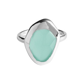 Aqua Chalcedony Stepping Stone Ring