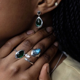 Labradorite Stepping Stone Ring