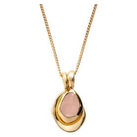 Rose Quartz Pebble Charms Necklace
