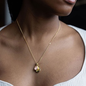 Rose Quartz Pebble Charms Necklace