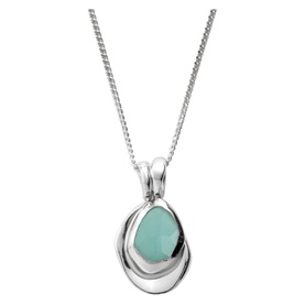 Aqua Chalcedony Pebble Charms Necklace