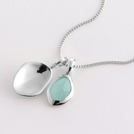 Aqua Chalcedony Pebble Charms Necklace