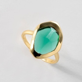 Green Tourmaline Stepping Stone Ring