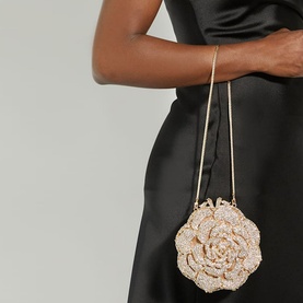 Bling Embellished Floral Clutch