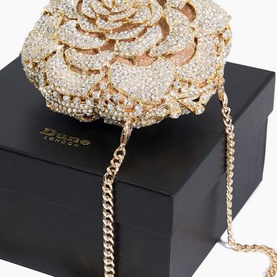 Bling Embellished Floral Clutch